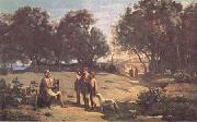 Jean Baptiste Camille  Corot Homere et les bergers (mk11) USA oil painting reproduction